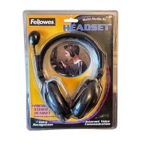 Fellowes NEW black multi media pc computer gaming internet voice 91505 headset
